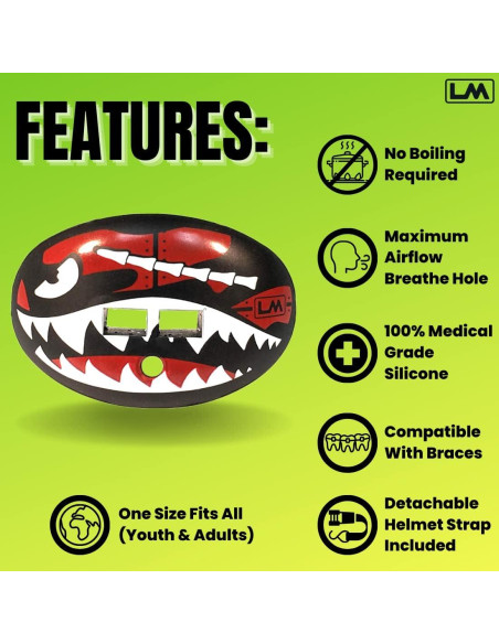 Guardia Bucal Loudmouth Tigre Volador para Fútbol Adultos