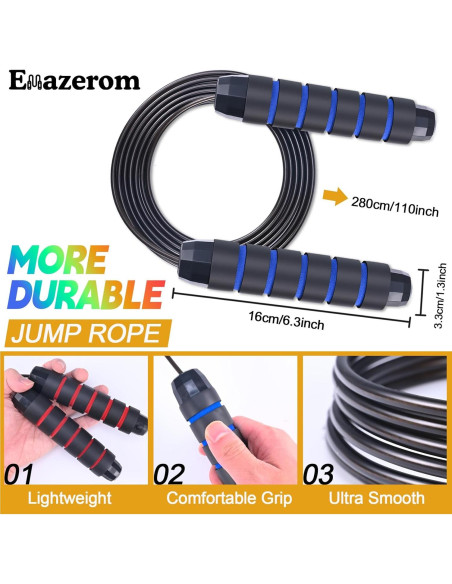 Cuerda de Saltar Ajustable Emazerom 2.8m con Mangos de Espuma