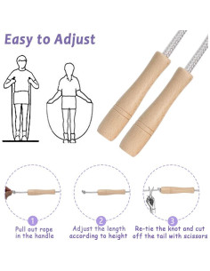 Cuerda de Saltar Ajustable ACEONE 2.6m para Niños Plateada 2