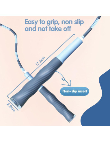 Cuerda de Saltar Redify Ajustable 2.8m Antideslizante Rosa Azul