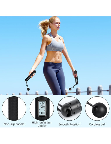 Cuerda de Saltar con Contador Ploreatu - Peso Ajustable, PVC