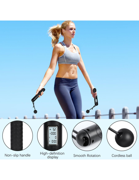 Cuerda de Saltar con Contador Ploreatu - Peso Ajustable, PVC