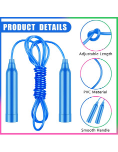 Cuerdas de Saltar Coloridas Aodaer 2.2m Ajustables para Niños 2