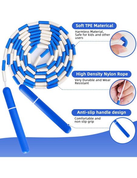 Cuerda de Saltar Ajustable CAPARK 2.75m Sin Enredos Azul