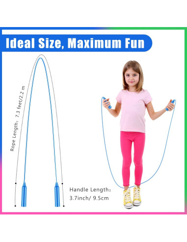 Cuerdas de Saltar Coloridas Aodaer 2.2m Ajustables para Niños