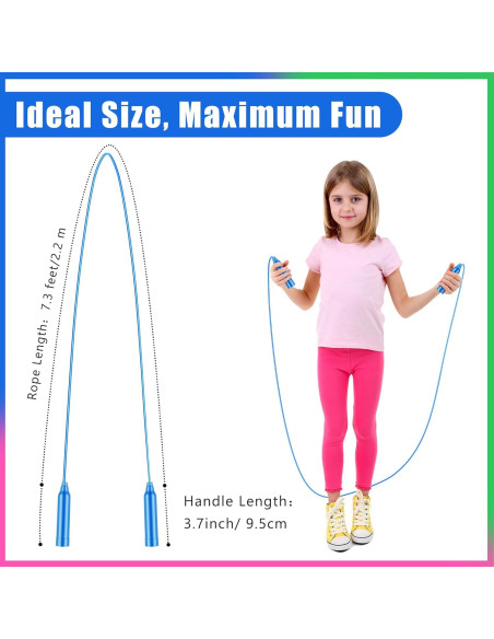 Cuerdas de Saltar Coloridas Aodaer 2.2m Ajustables para Niños