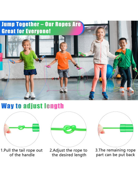 Cuerdas de Saltar Coloridas Aodaer 2.2m Ajustables para Niños
