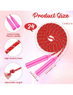 Cuerda de Salto Colorida Aneco 24 Piezas 2.2 Metros Nylon 2