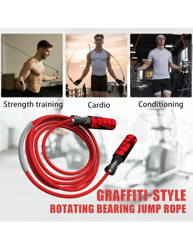 Cuerda de Saltar Ajustable Agorizeo 3m Algodón Antideslizante