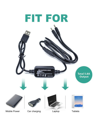 Cable USB SNOW DEER para Guantes y Calcetines Calentados