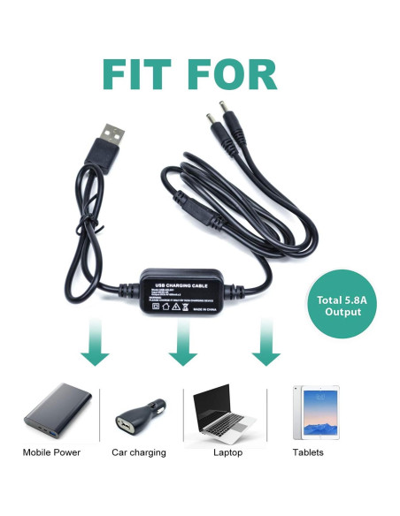 Cable USB SNOW DEER para Guantes y Calcetines Calentados