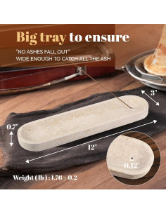 Soporte de Incienso Koville de Travertino Beige 30.48 cm 2