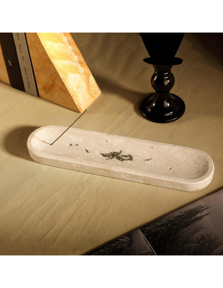 Soporte de Incienso Koville de Travertino Beige 30.48 cm