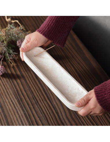 Soporte de Incienso Koville de Travertino Beige 30.48 cm