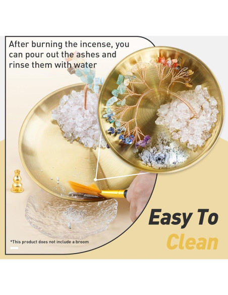 Soporte de Incienso 6 en 1 Iffitya - Latón y Cristales 14 cm