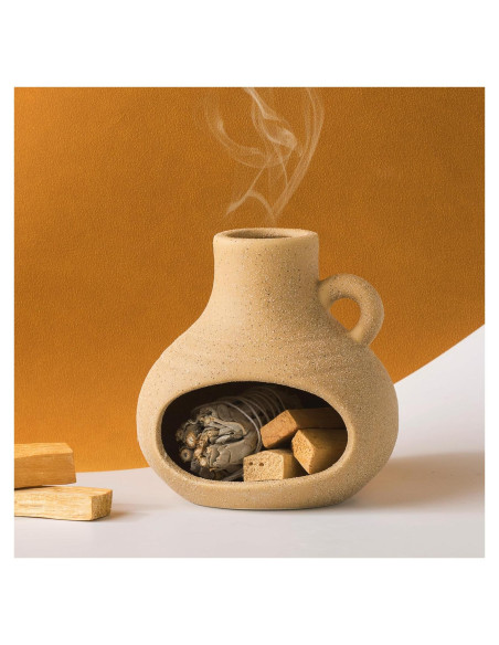 Soporte Quemador de Incienso Pincasol Cerámica Beige 10.16cm