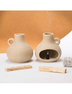 Soporte Quemador de Incienso Pincasol Cerámica Beige 10.16cm 2