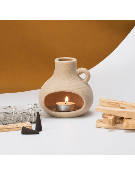 Soporte Quemador de Incienso Pincasol Cerámica Beige 10.16cm