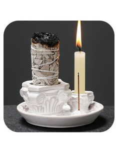 Soporte de Incienso Cerámica 4-en-1 QSKISS Blanco