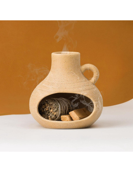 Soporte Quemador de Incienso Pincasol Cerámica Beige 10.16cm