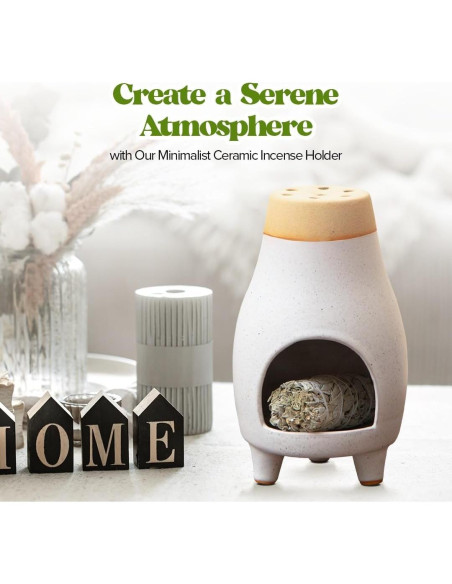 Soporte de Incienso Palo Santo Sage ALAIYE Cerámica 20x12 cm