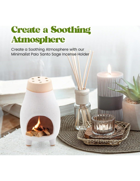 Soporte de Incienso Palo Santo Sage ALAIYE Cerámica 20x12 cm