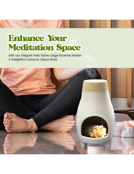 Soporte de Incienso Palo Santo Sage ALAIYE Cerámica 20x12 cm
