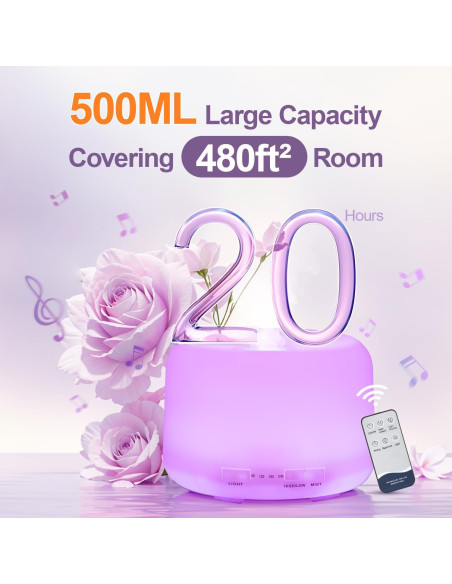 Difusor de Aceite Esencial Mubarek 500ML con Altavoz Bluetooth