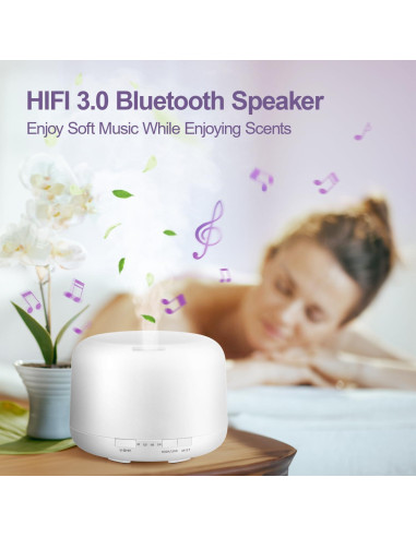 Difusor de Aceite Esencial Mubarek 500ML con Altavoz Bluetooth