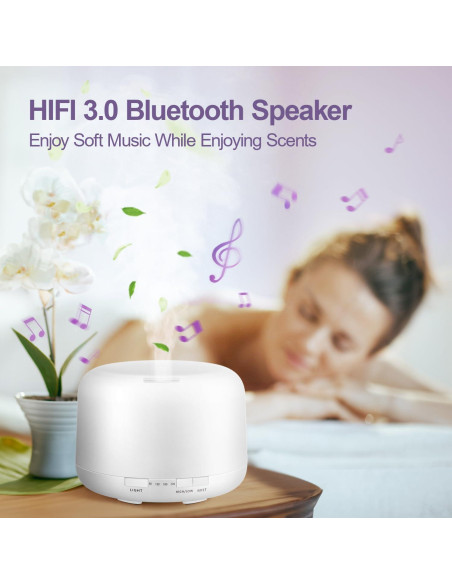 Difusor de Aceite Esencial Mubarek 500ML con Altavoz Bluetooth