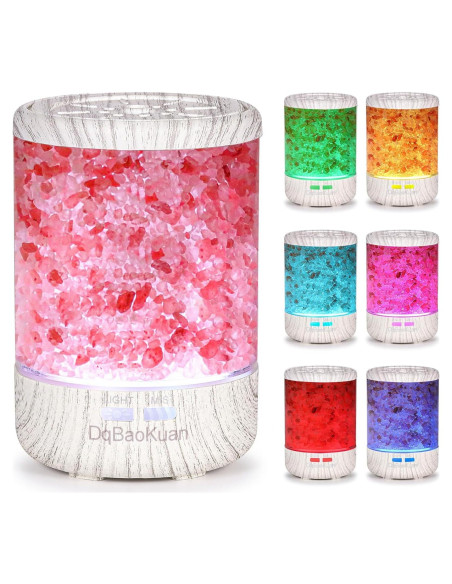 Difusor de Aceite Esencial DqBaoKuan 120ml 3 en 1 con Lámpara de Sal