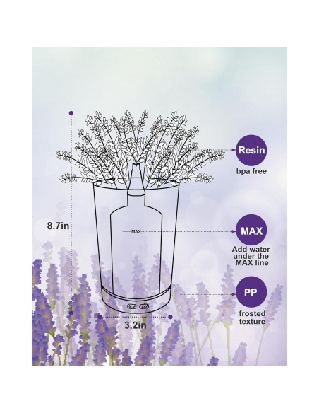 Difusor de Aceite Esencial TAOYANG 150ml Lavanda Gris