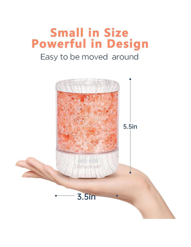 Difusor de Aceite Esencial DqBaoKuan 120ml 3 en 1 con Lámpara de Sal