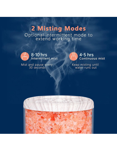 Difusor de Aceite Esencial DqBaoKuan 120ml 3 en 1 con Lámpara de Sal