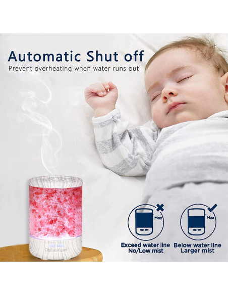 Difusor de Aceite Esencial DqBaoKuan 120ml 3 en 1 con Lámpara de Sal
