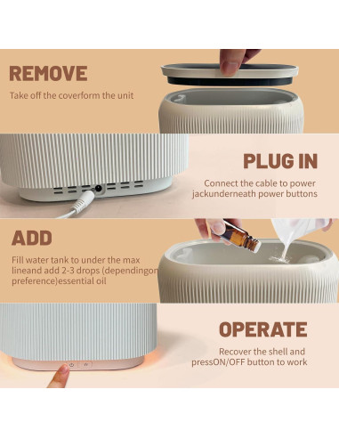 Difusor de Aceite Esencial LIFFY - Aromaterapia Ultrasónica 0.56 kg