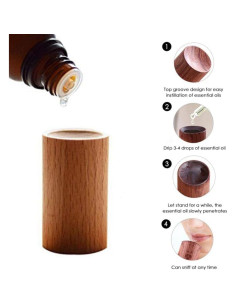 Difusor de Aceite Esencial YuanHolumid de Madera Negra 20g 2