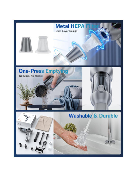 Aspiradora de Mano Houscly ST-6663 Inalámbrica 25000Pa 4-en-1 Aspiradora de Mano Houscly ST-6663 Inalámbrica 25000Pa 4-en-1