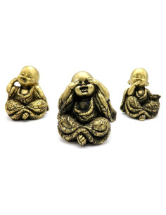 Juego de 3 Estatuas de Buda Doradas 7.62 cm Decoración Zen