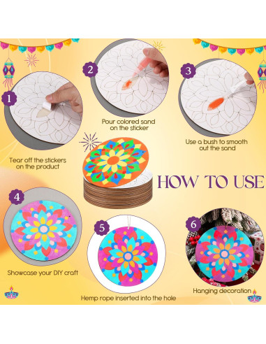 Kit de Arte de Arena Mandala Kolldenn - 12 Piezas DIY