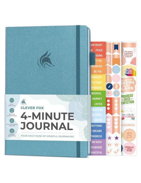 Diario de Positividad Clever Fox A5 Aguamarina - 4 Minutos