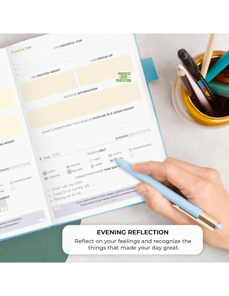 Diario de Positividad Clever Fox A5 Aguamarina - 4 Minutos