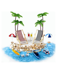 Set de Decoración de Jardín Zen de Playa Gallop Chic - 16 Piezas Miniatura