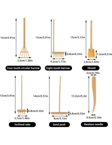 Juego de herramientas de jardín zen plástico 6Pcs SYCOOVEN