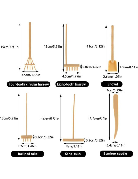 Juego de herramientas de jardín zen plástico 6Pcs SYCOOVEN