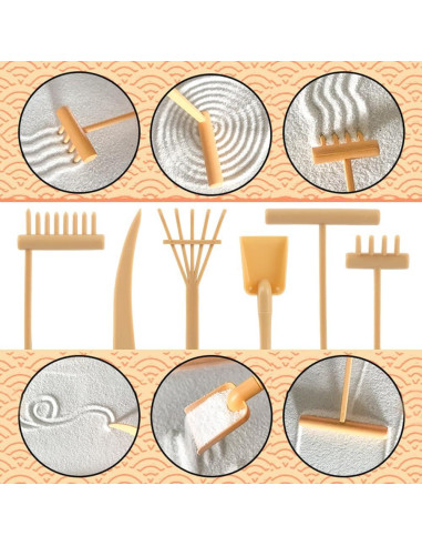 Juego de herramientas de jardín zen plástico 6Pcs SYCOOVEN