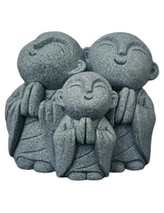 Estatua de Buda Japonés Livelyfish de Arenisca 14 cm para Jardín