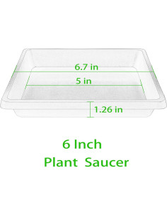 Plato Cuadrado para Plantas 15 cm - 4 Paquete - Negro 2