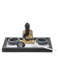 Juego de Jardín Zen Pacific Giftware con Estatua de Buda y Velas