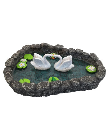 Lago de Cisnes en Miniatura GlitZGlam para Jardín de Hadas